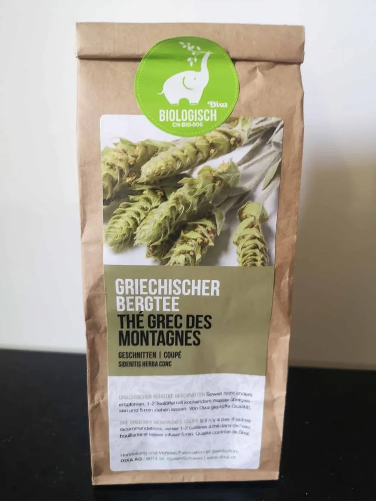 Griechischer Bergtee (Sideritis herba conc.), auch griechisches Eisenkraut genannt, in Bio-Qualität.