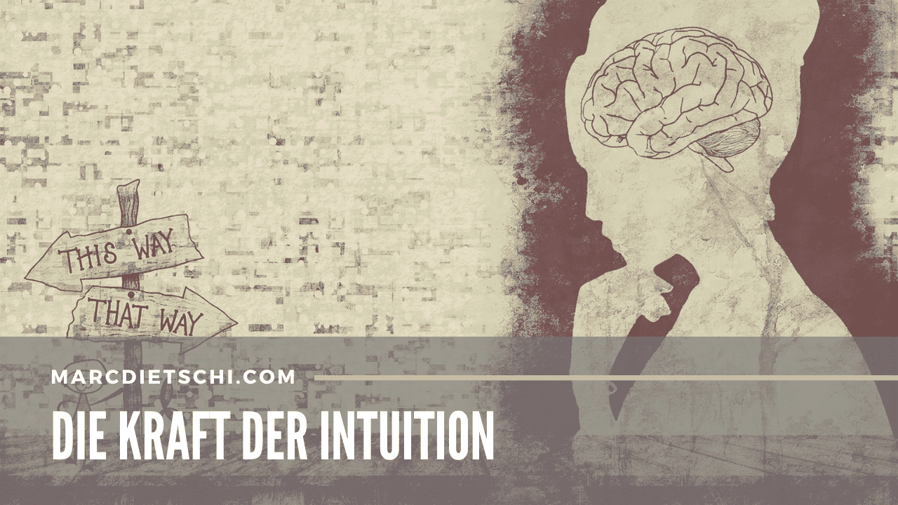 Titelbild zur Kraft der Intuition. Eine Frau steht vor einer Entscheidung und denkt über Ihre Optionen nach.