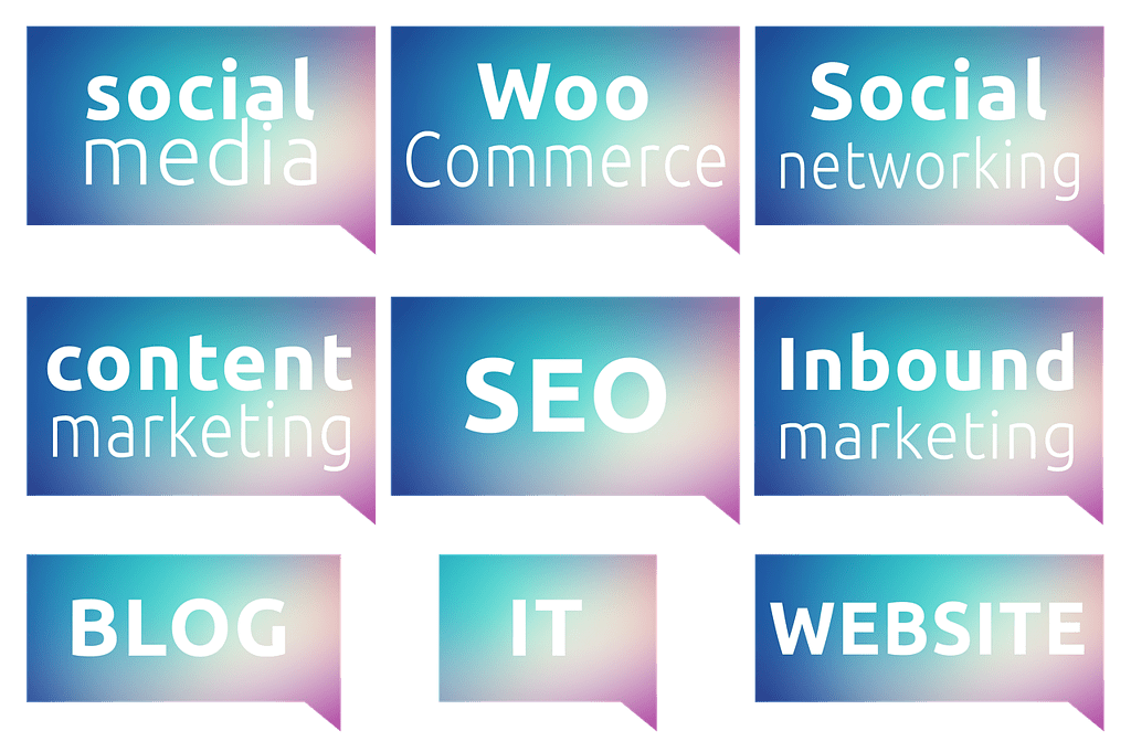 Die Möglichkeiten des Content-Marketings als Felder für Social Media, Social Networking, SEO, Inbound Marketing, Blog, Webseite.